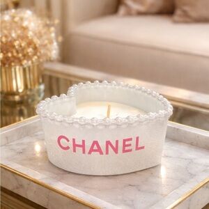 ❗️LAST FEW❗️ CHANEL White and Pink Heart Candle